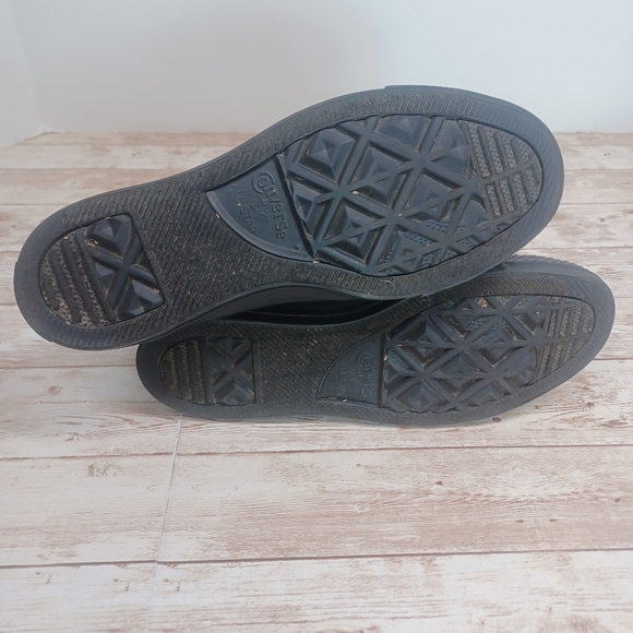 Converse All Stars Low Top Solid Black Sneakers Women's Canvas Shoes Size 6 - Picture 12 of 14